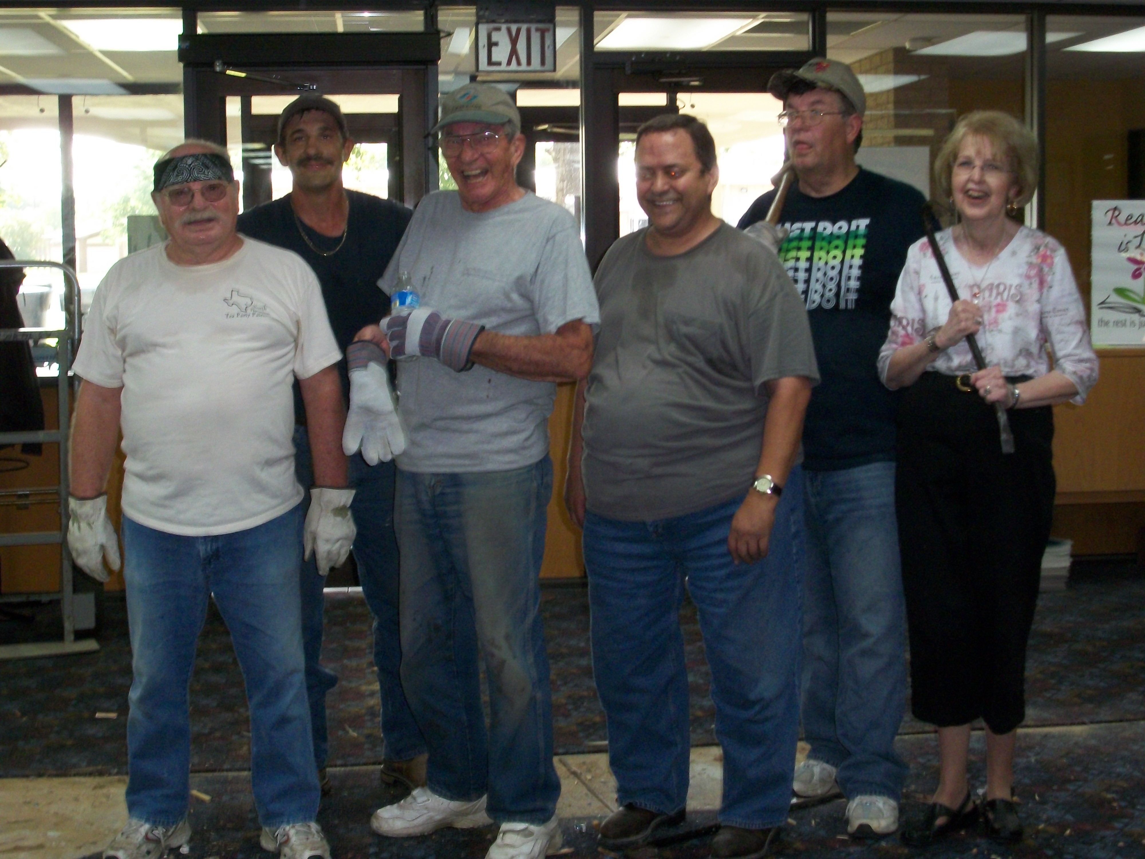 Library volunteers at work